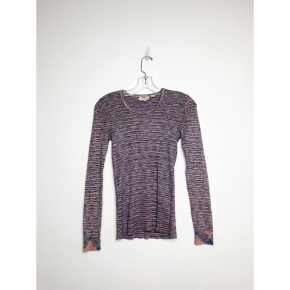 Tops - VNTG Organically Grown Long Sleeved Space Died Lurex Top S